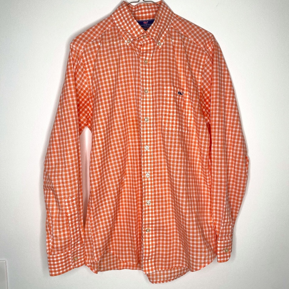 Vineyard Vines Slim Fit Tucker Shirt Men's Plaid Long Sleeve Collared Button Dow